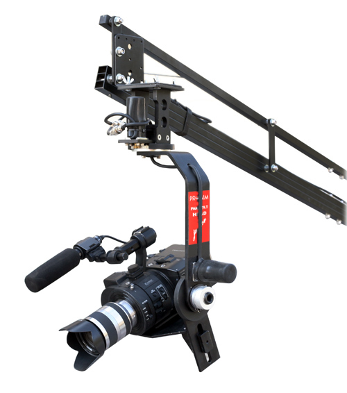 Camera Jib with Jr. Pan-Tilt Head, Stand and 12V Power Pack